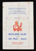 1939/1940 War abandoned season Shrewsbury Town v Nottingham Forest match programme 14 October 1939