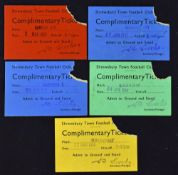 1950/1951 Shrewsbury Town (1st League season) complimentary match tickets v Carlisle Utd,