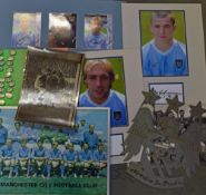 Manchester City signed photographs Ben Thatcher, Nick Weaver, Paul Bosvelt, Joey Barton together