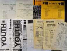 Selection of Wolverhampton Wanderers Youth football programmes to include 1975/76 Wolverhampton
