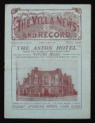 1927/1928 Aston Villa v West Ham United match programme 9 April 1928 at Villa Park. Fair-Good.