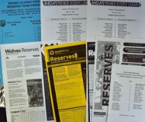 Wolverhampton Wanderers Reserves v West Bromwich Albion programmes 1998/99, 2000/01, 2003/04, 2004/