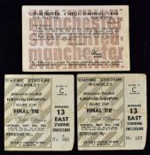 1968 European Cup Final Manchester Utd v Benfica match tickets (x 2) plus United official ticket