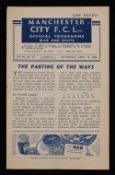 1945/1946 War League North Manchester City v Manchester United match programme 13 April 1946, 4