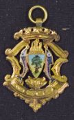 1916 Scottish Football Medal North East Junior F.A. Glasgow North - Eastern Cup 9ct Gold & Enamel