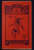 Pre-War 1937/1938 Arsenal v Blackpool football programme 27 December 1937 match programme. Good.