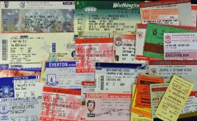 Liverpool home and away match tickets from 1970's onwards, Everton home and away match tickets