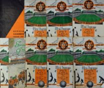 1951/1952 Wolverhampton Wanderers home match programmes to include Derby County, Liverpool, Bolton