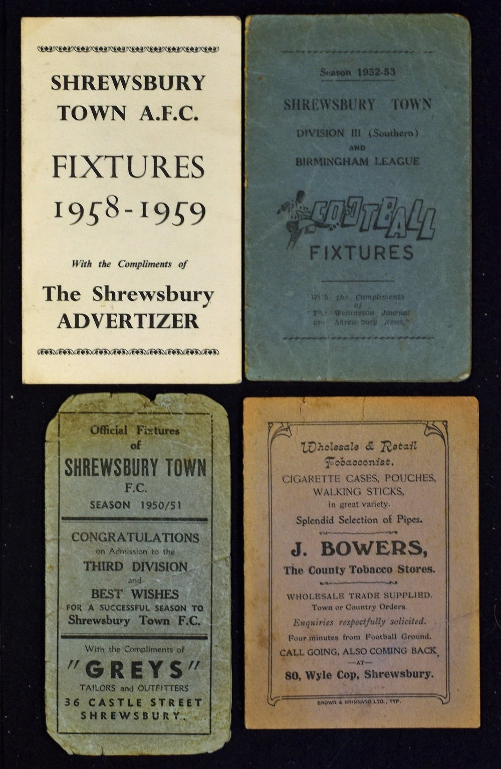 Shrewsbury Town fixture lists 1921/1922, 1950/1951 (1st league season), 1952/1953, 1958/1959