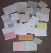 Selection of Football Autograph cards/cuttings and Autograph Book to include stars such as Tom