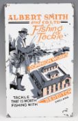 Albert Smith & Co Ltd Fishing Tackle enamel advertising sign - featuring the makers Dominion Works