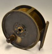 J.B Moscrop Manchester Patent Large Brass Salmon Reel: 4.5