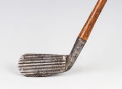 Spalding Bros Model CC Spring face iron - with bore thro short hosel c/w period hide grip and