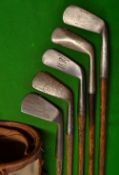 5x various smf irons - Fairlie's Pat mid iron, Tom Stewart mid iron, diamond back long iron, smf