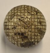 Silver Town square line pattern guttie golf ball c.1890 - well used still retaining much of the