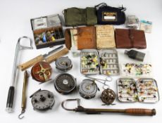 Large collection of game fisherman's reels and an assortment of spinning and fly fishing tackle - 6x