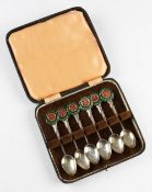 Set of 6x Middlesex L.T.A hallmarked silver tea spoons - All having different competitions