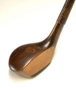 Fine R Simpson The Simplex beech wood scare head lofted wood - with integral full brass sole plate