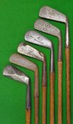 6x various mid irons - Alex Patrick Leven Diamond back, Spalding, Robert Condie smf iron, Spalding