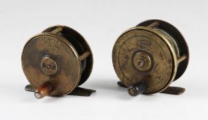 2x brass plate wind reels: Harrods Ltd 2.25