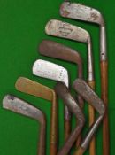 8x assorted putters - McEwan gun metal straight blade, 2x Tom Stewart metal blades, A Dixon wry