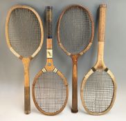 4x Concave Wedge Tennis Rackets - To incl Swift, Forrester & Sons Jewel, Spalding greenwood centre