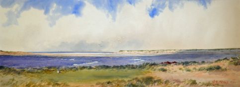 Partridge, Frank H (1849-1929) HUNSTANTON GOLF CLUB - 9th Tee Hunstanton overlooking Gore Point