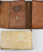 Late 19thc Farlow's 191 The Strand large leather fly wallet - with makers oval gilt stamp mark to