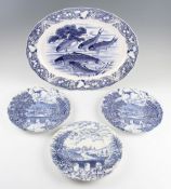 Blue & White fishing design ware: Large 18