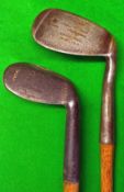 2x Anti-Shank Niblicks: Large head Smith's patent wing toe model, Fairlie patent showing the key