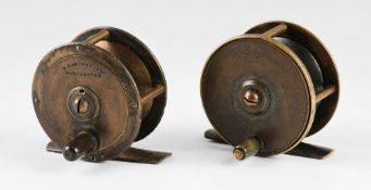 2 Scottish made brass fly reels: Gow & Sons Dundee 2.25