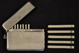 Fine Shooting Syndicate draw peg stand position finder silver cased - hallmarked Birmingham 1929 c/w