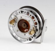 Scarce Marston Crossle Patent alloy, wooden, ebonite and brass star back combination reel - 4