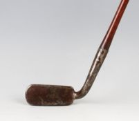 Wm Low Buxton Pat Appl'd for hosel blade very bent neck bar back rectangular blade putter c.1894 -