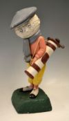 Dunlop Caddy papier-mâché golf ball advertising figure - mounted on naturalistic splayed base