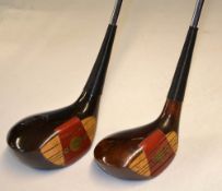 2x MacGregor Jack Nicklaus DX persimmon woods - No.1 and No.5 with firing pin face inserts -