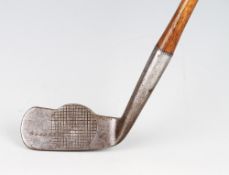 R Simpson Patent No 23595 ball faced mashie c.1903 - with grid pattern ball face markings and
