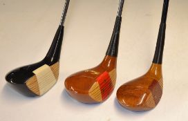3x various persimmon woods - early Ping laminated driver; Tony Penna driver and a MacGregor