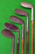 5x interesting niblicks - Gene Sarazen Ogo-Mented niblick, Gibson Westward Ho! Fairlie's anti shank,