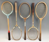 4x Badminton rackets - Varsity H.J. Knutton, Gray's of Cambridge 