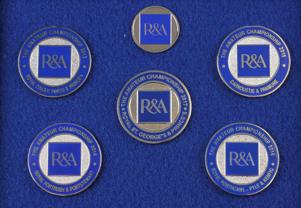 2013 / 2017 R & A Amateur Championship enamelled Badge collection- 2013 Royal Cinque Ports &