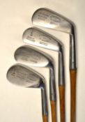 Fine Set of 4x Robert Forgan St Andrews polished wide sole playable irons - 2x mashies one is