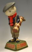 Dunlop Caddy papier-mâché golf ball advertising figure-mounted on naturalistic splayed base