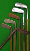 6x various putters - James Braid Orion left hand putter with flat sided hosel (no grip); an