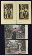 2x The Milton 'Glazette Sunk Mount' Tennis Postcards includes an interesting selection of