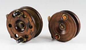 Wooden and brass star back reel: 4