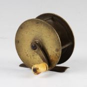 Early Chas Farlow 191 Strand London brass crank wind fly reel circa 1860 - 2.75