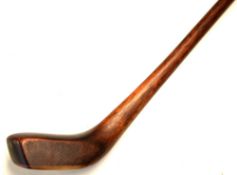 Rare and fine unnamed one piece hickory driver - with fine face markings, ram horn sole insert and