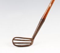 Rare Willie Wilson St Andrews heavy Anti Shank water iron c.1890 - featuring 2x pierced central bars