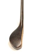 C Gibson longnose beech wood driver - with both the back lead weighting and rams horn sole missing -
